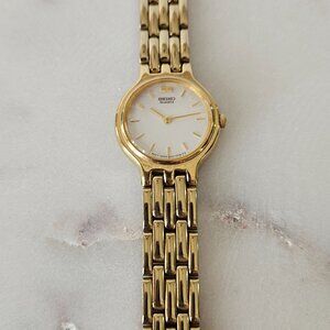Seiko Women's Gold Tone Qtz Movement Watch, White Face, Gold Tone Bracelet